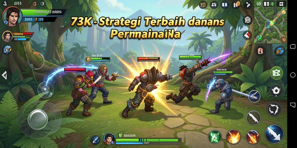 Screenshot utama 73K menampilkan aksi strategi yang mendebarkan.