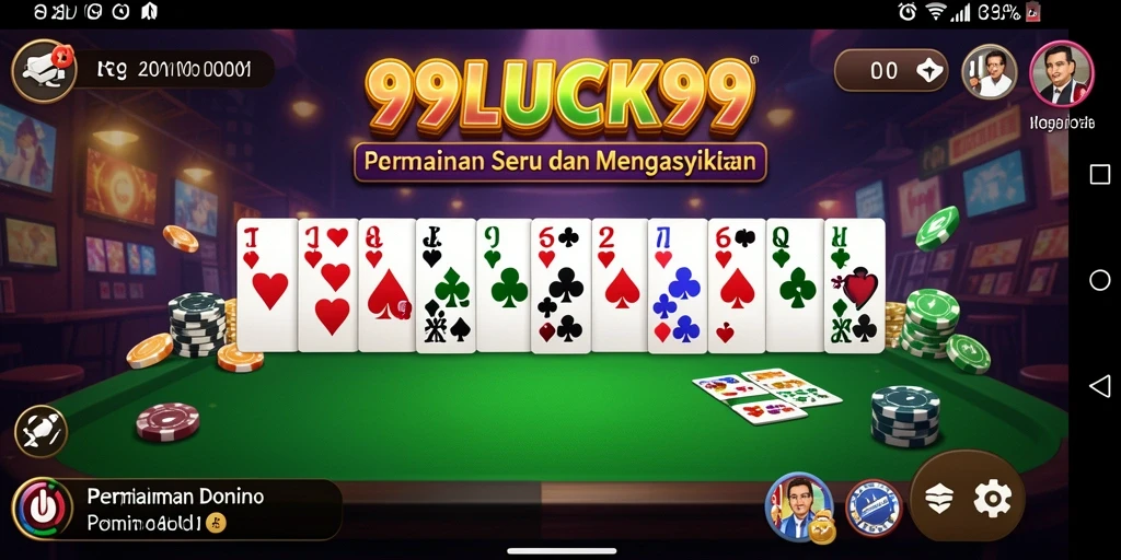 Screenshot permainan Domino dengan tampilan menarik dan interaksi antar pemain.