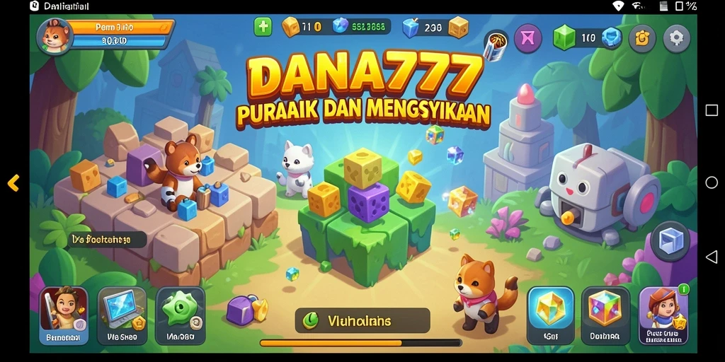 Tampilan gameplay DANA777 yang penuh warna dan menantang.