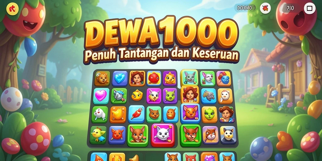 Tampilan gameplay seru DEWA1000 dalam kategori Match-3.