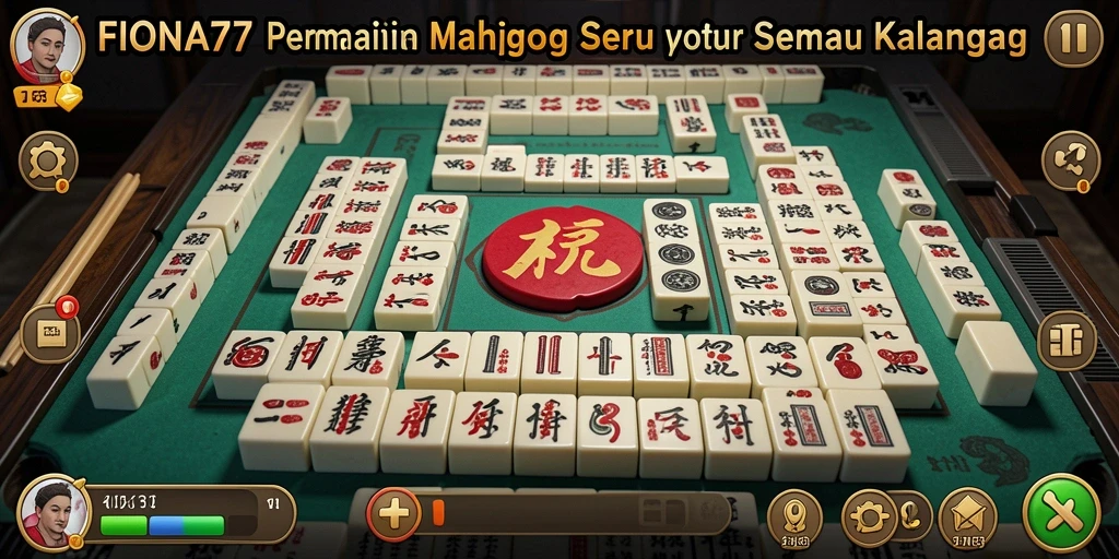 Tampilan gameplay seru FIONA77 dengan ubin Mahjong yang warna-warni.