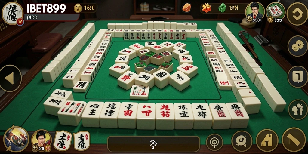 Screenshot utama IBET899 menampilkan gameplay Mahjong yang seru.