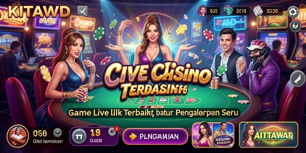 Screenshot gameplay Live Casino KITAWD yang mendebarkan.