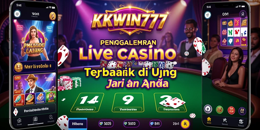 Tangkapan layar KKWIN777 menampilkan dealer langsung yang sedang memandu permainan.