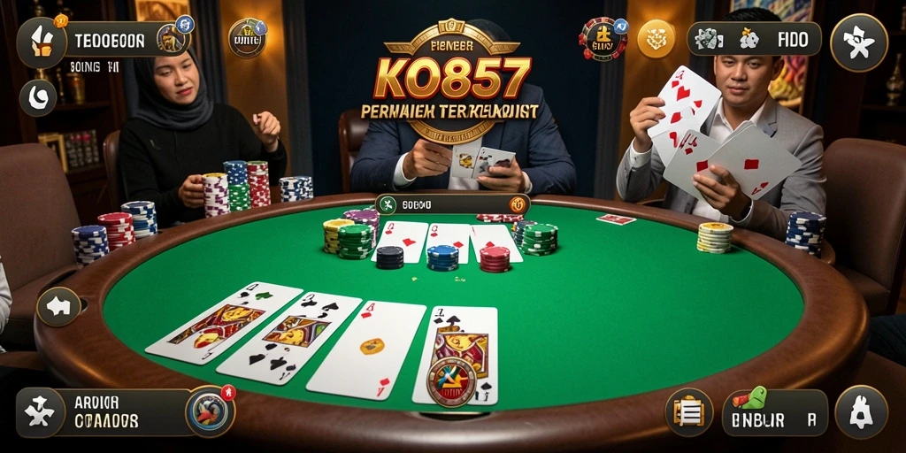 Tampilan gameplay seru dalam aplikasi Poker KO857