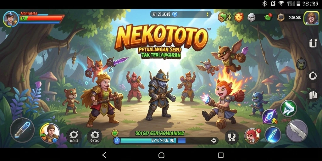 Tampilan gameplay seru dan penuh tantangan di NEKOTOTO.