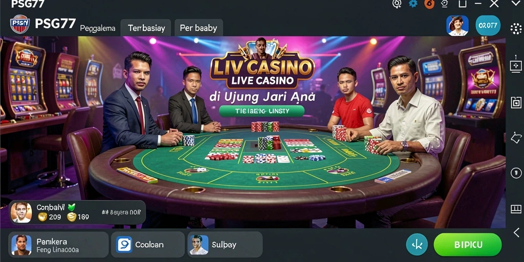 Tampilan gameplay Live Casino yang menarik dan interaktif di PSG77.
