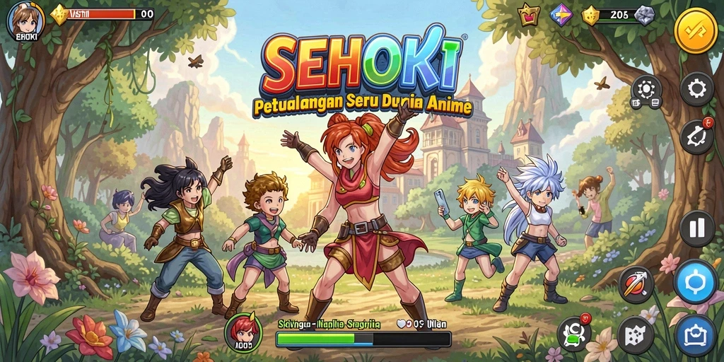 Tampilan seru dari gameplay SEHOKI dalam dunia Anime.